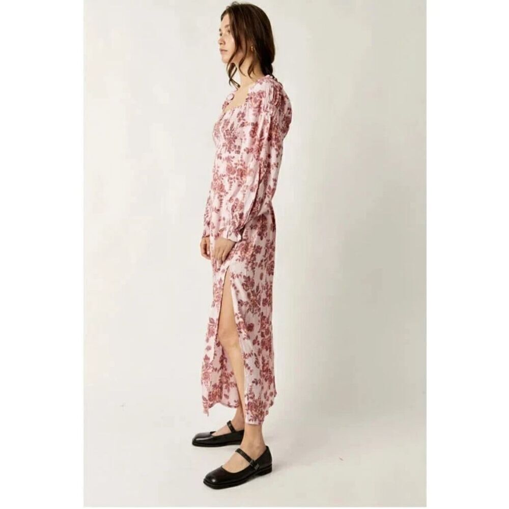 Free People Jaymes Floral Print Long Midi Dress Size XS PrairieCore Cottagecore - Picture 4 of 9